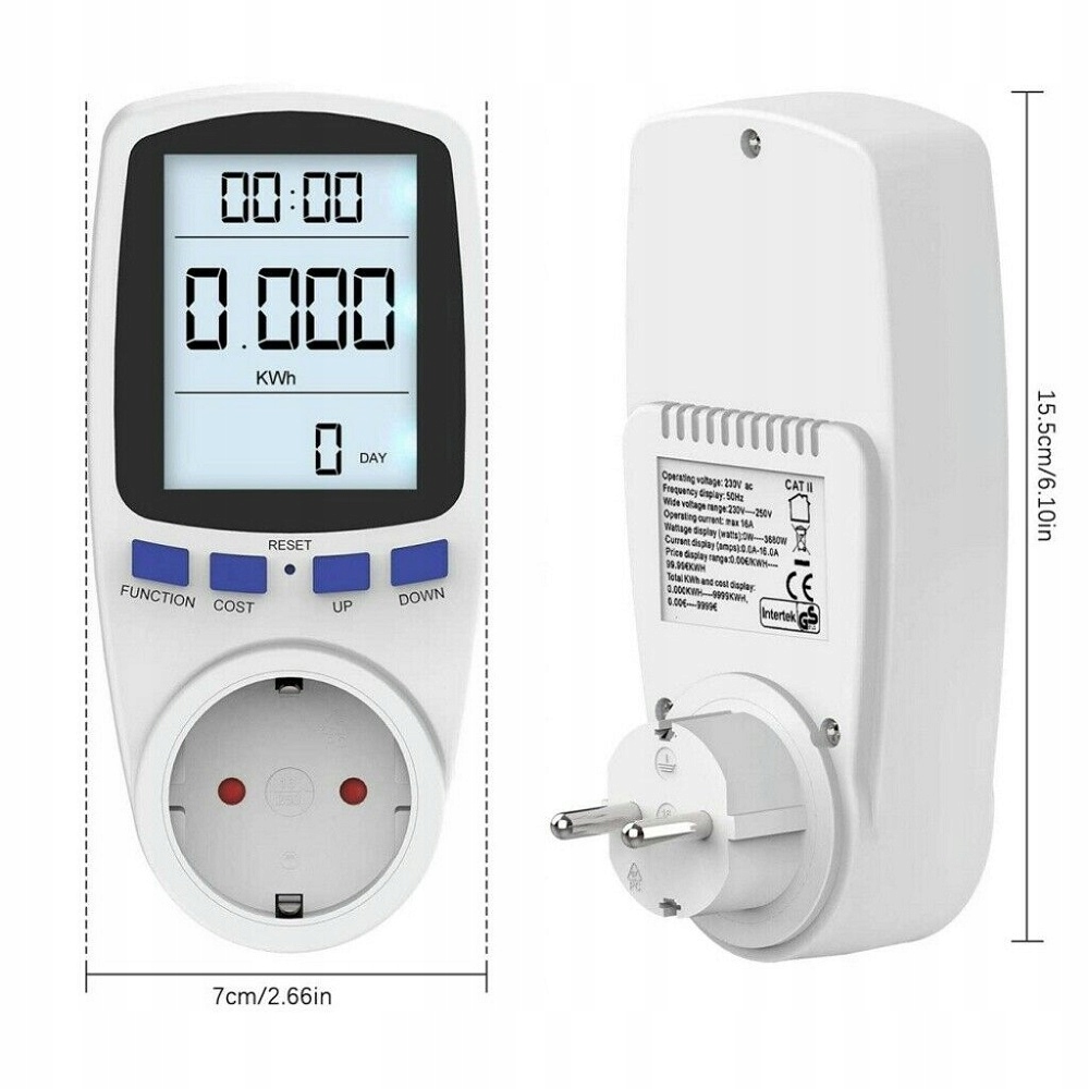 MIERNIK ZUŻYCIA ENERGII / WATOMIERZ 16 A 3680 W