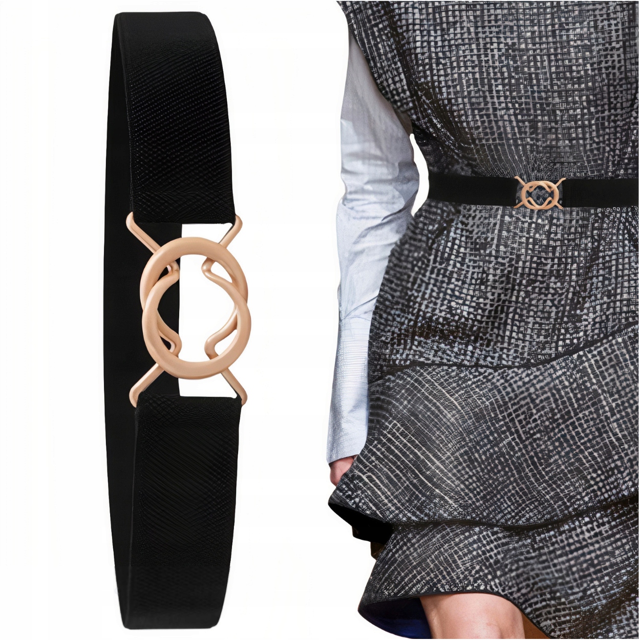 

Pasek Damski Elastyczny Do Sukienki Złote Klamry