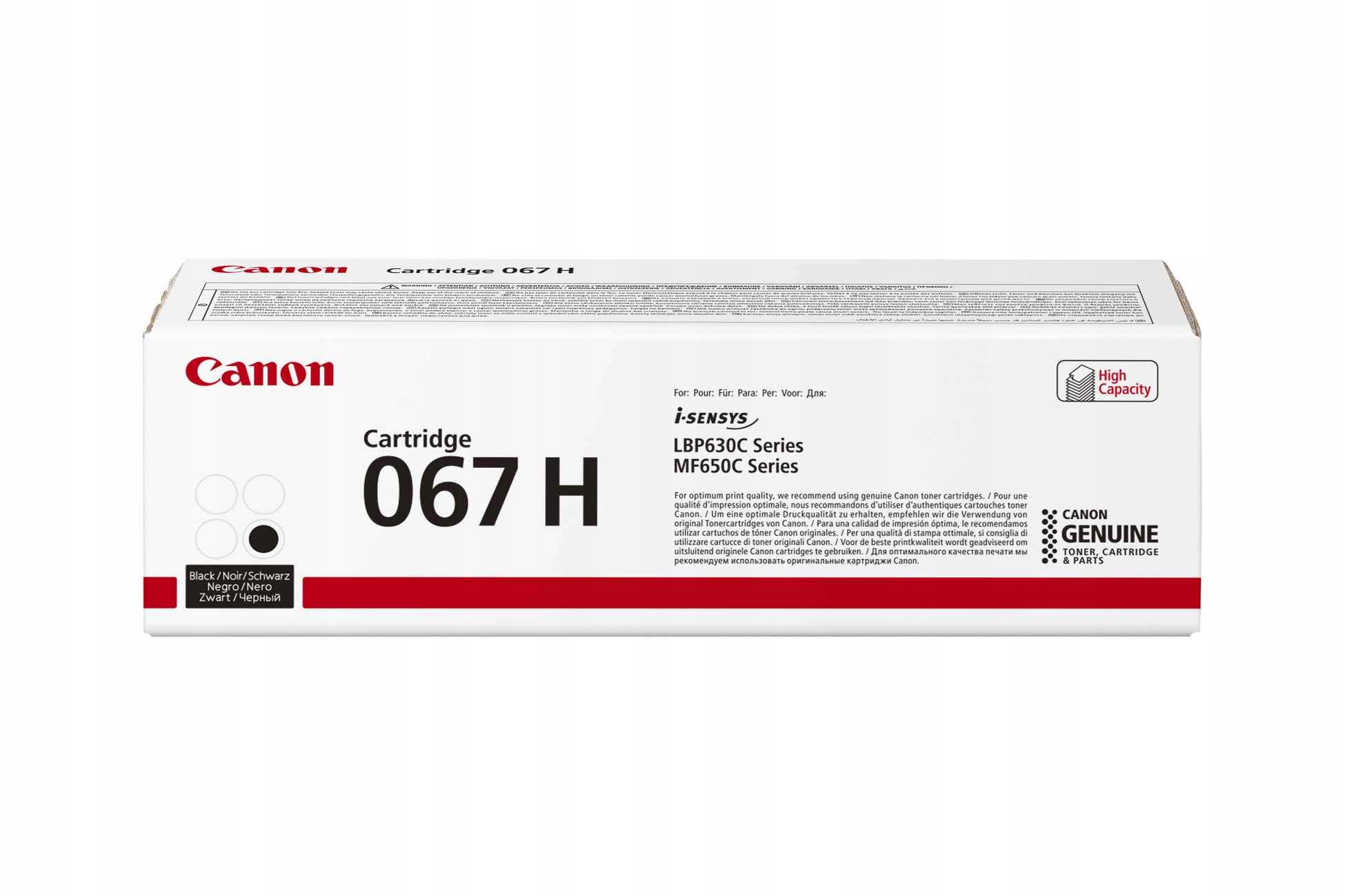 Canon Toner 067H černá pro i-SENSYS LBP631Cw, LBP633Cdw, MF651Cw, …