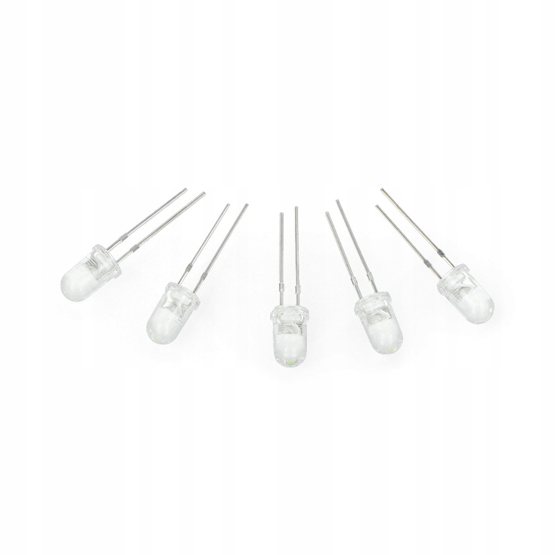 

Dioda Led 5mm biała zimna clear 5szt.