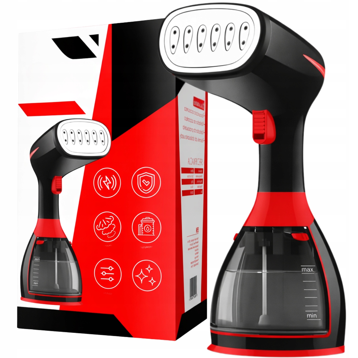 Parownica Do Ubrań Ręczna Żelazko Parowe Regulacja Pary Wysoka Moc 1500W