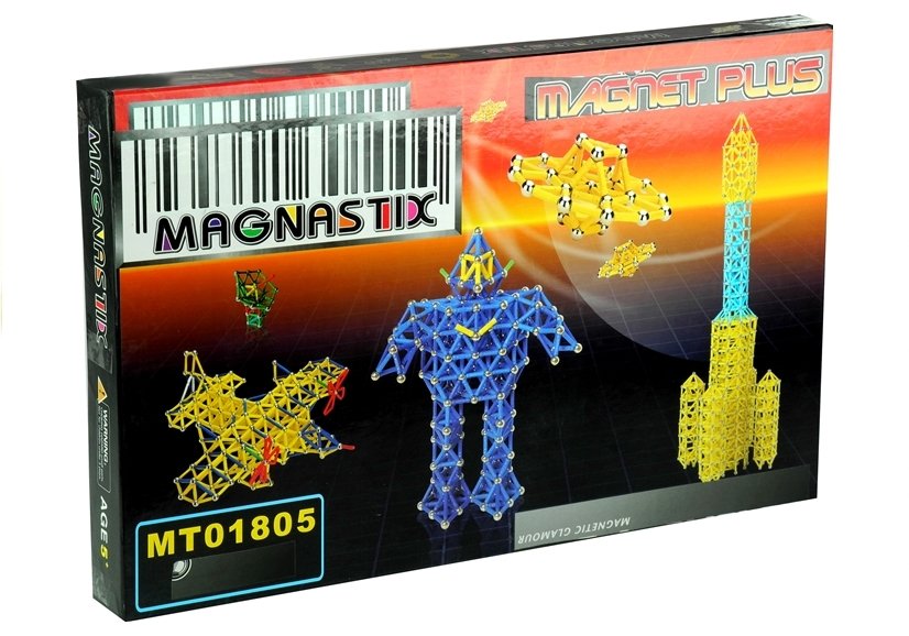 Zestaw Magnastix Klocki Magnetyczne 560 Tablica Lean Toys