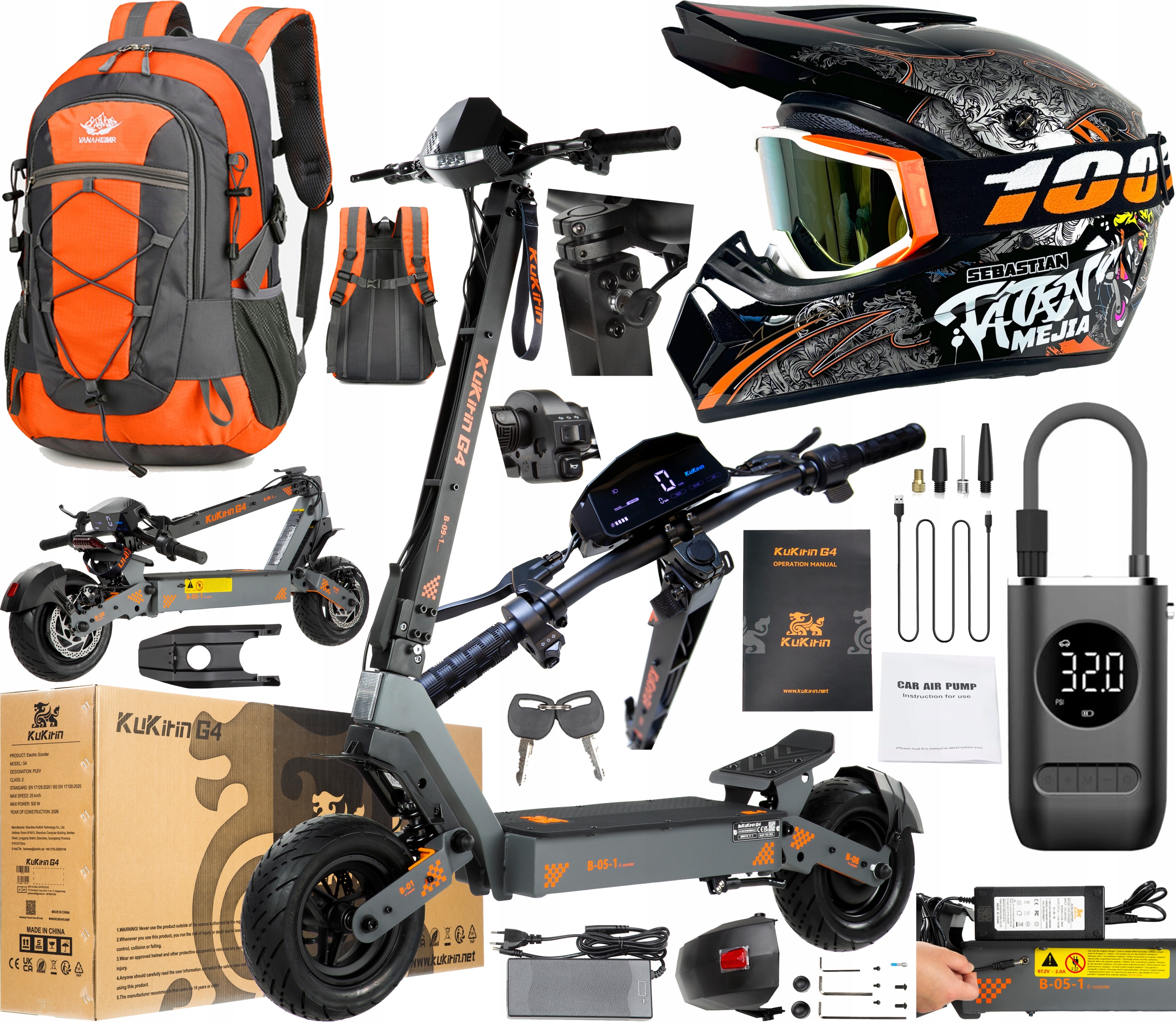 2026 Kukirin G4 Elektrická vozidla 2000W 70KM/H 60V 20AH 75KM 11" +Dárek