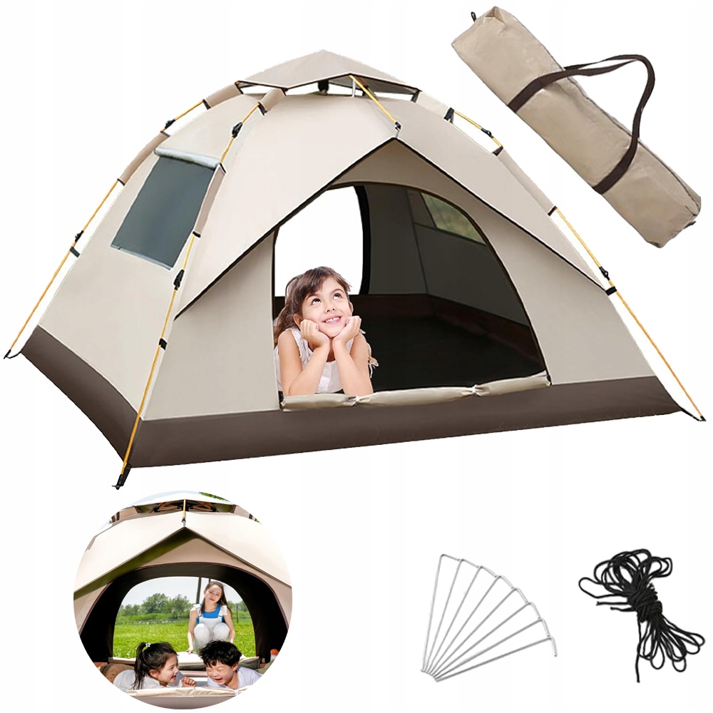 Składany Namiot Turystyczny Kempingowy 3 Osobowy Automatyczne Otwieranie