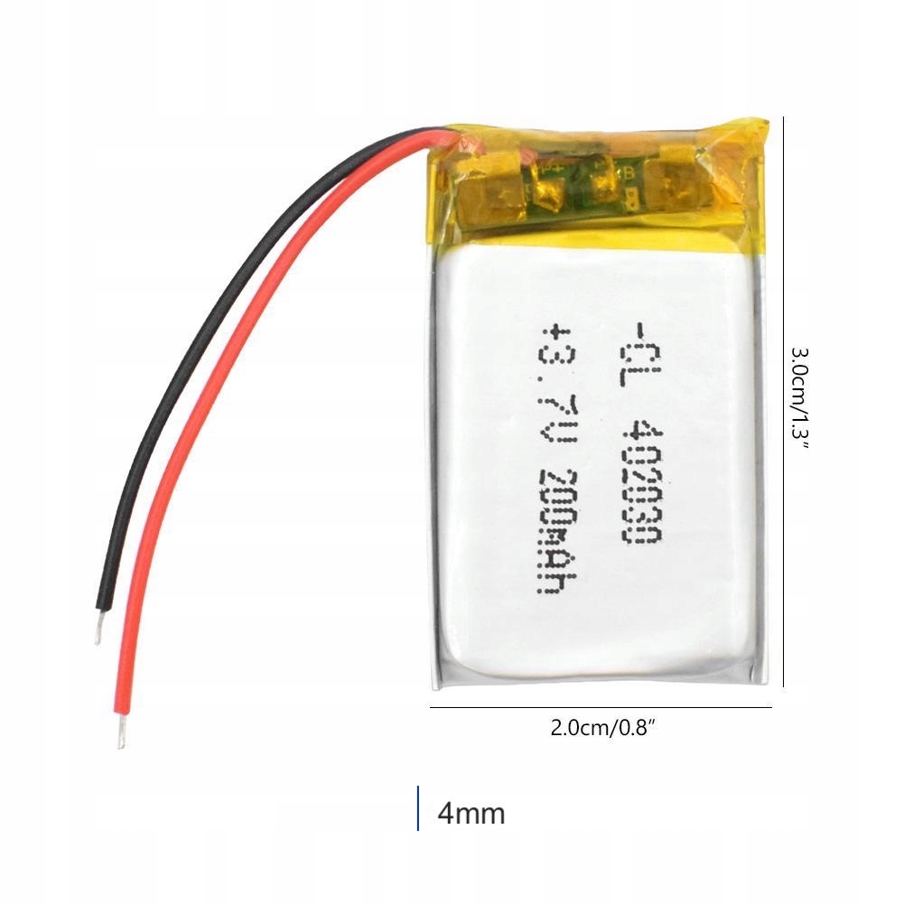 Akumulator Li-Poly 200mAh 3.7V 402030 Marka bez marki