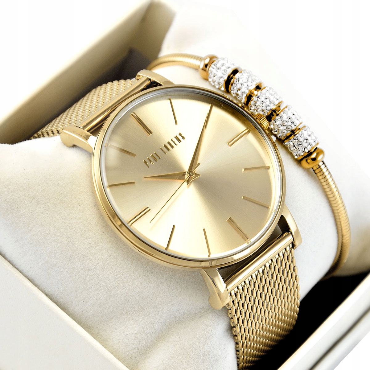 Dámská sada hodinky Paul Lorens Julie zlaté náramek Jako Dárek