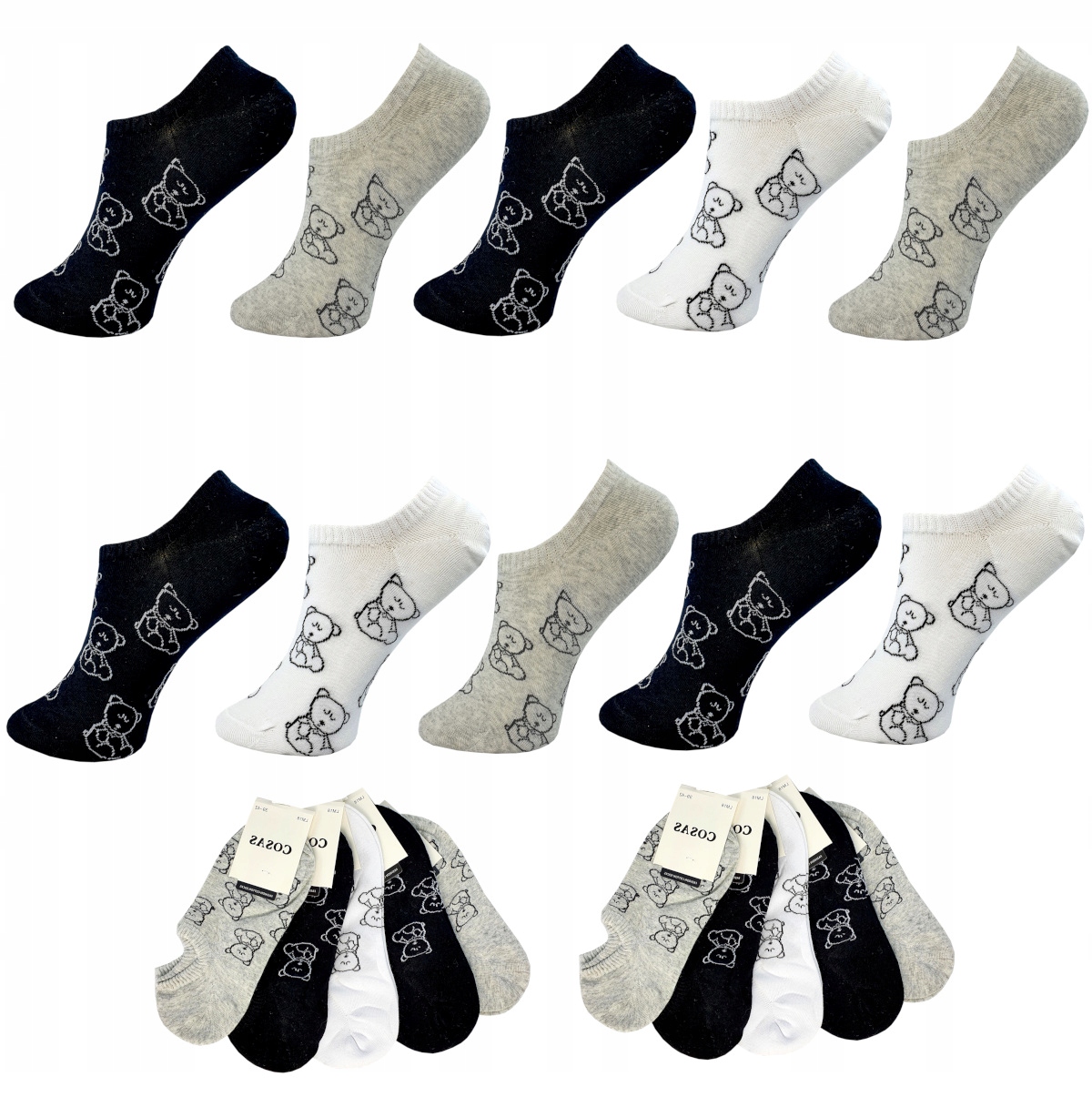 10 x STOPKI NISKIE DAMSKIE KRÓTKIE SKARPETKI WZORY