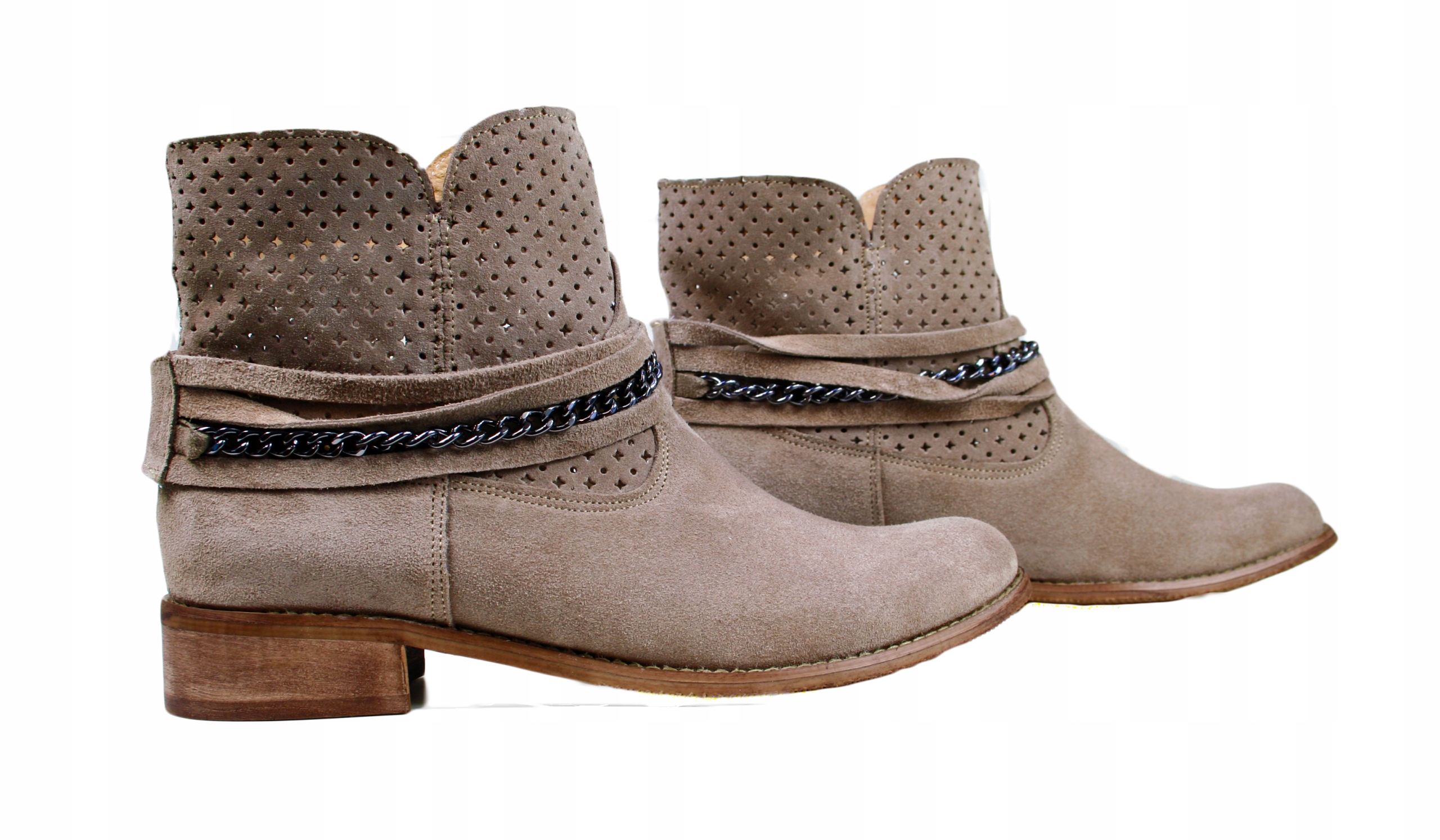 ELLABUT WIOSNA BOTKI ZAMSZ SKÓRA CAPUCCINO r39 DZ Kod producenta Botki Łańcuch 202