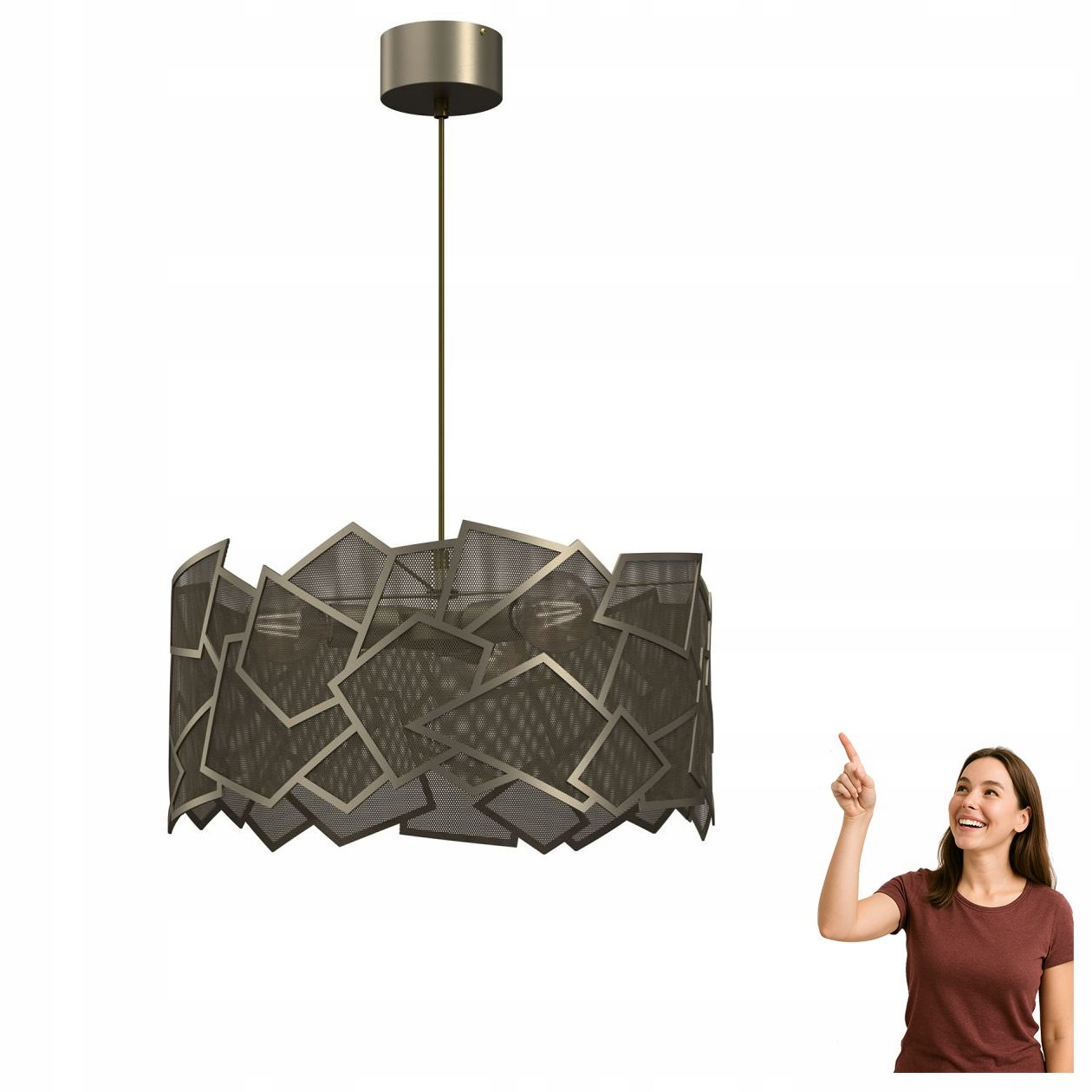 Závesná lampa z kovovej sieťoviny Camo 554 Luminex