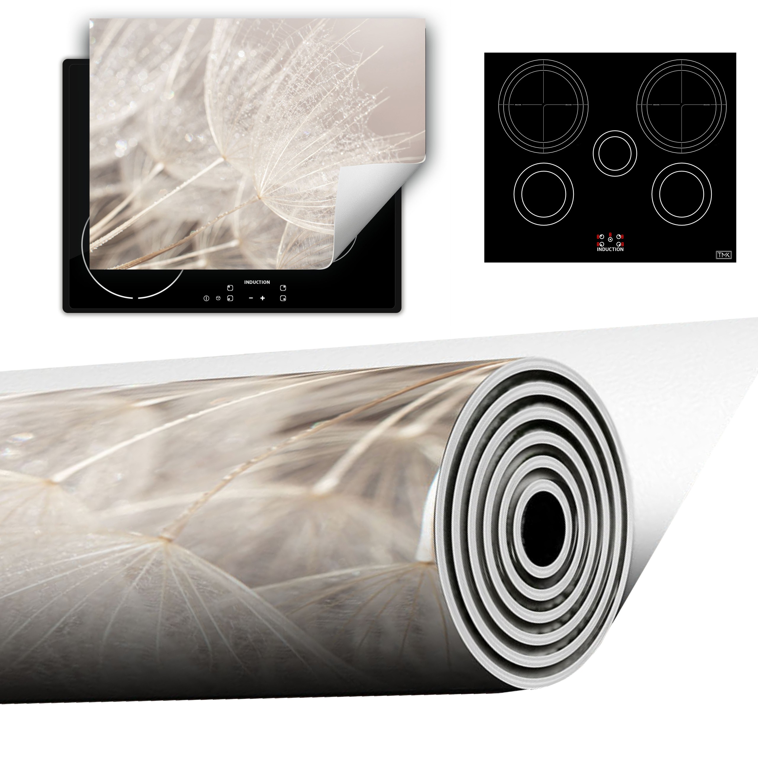 Vinylová Podložka Do Kuchyně Více Místa 70x52 šedá květina