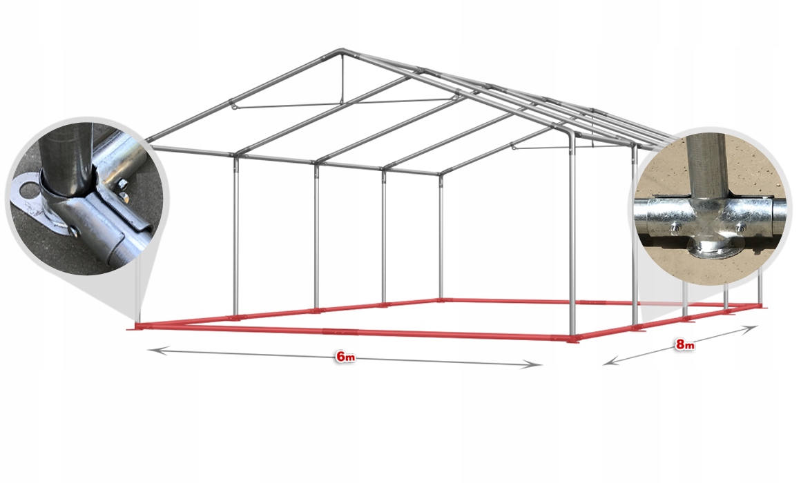 Rama przypodłogowa wzmacniająca namiot 6x8 Typ namiot