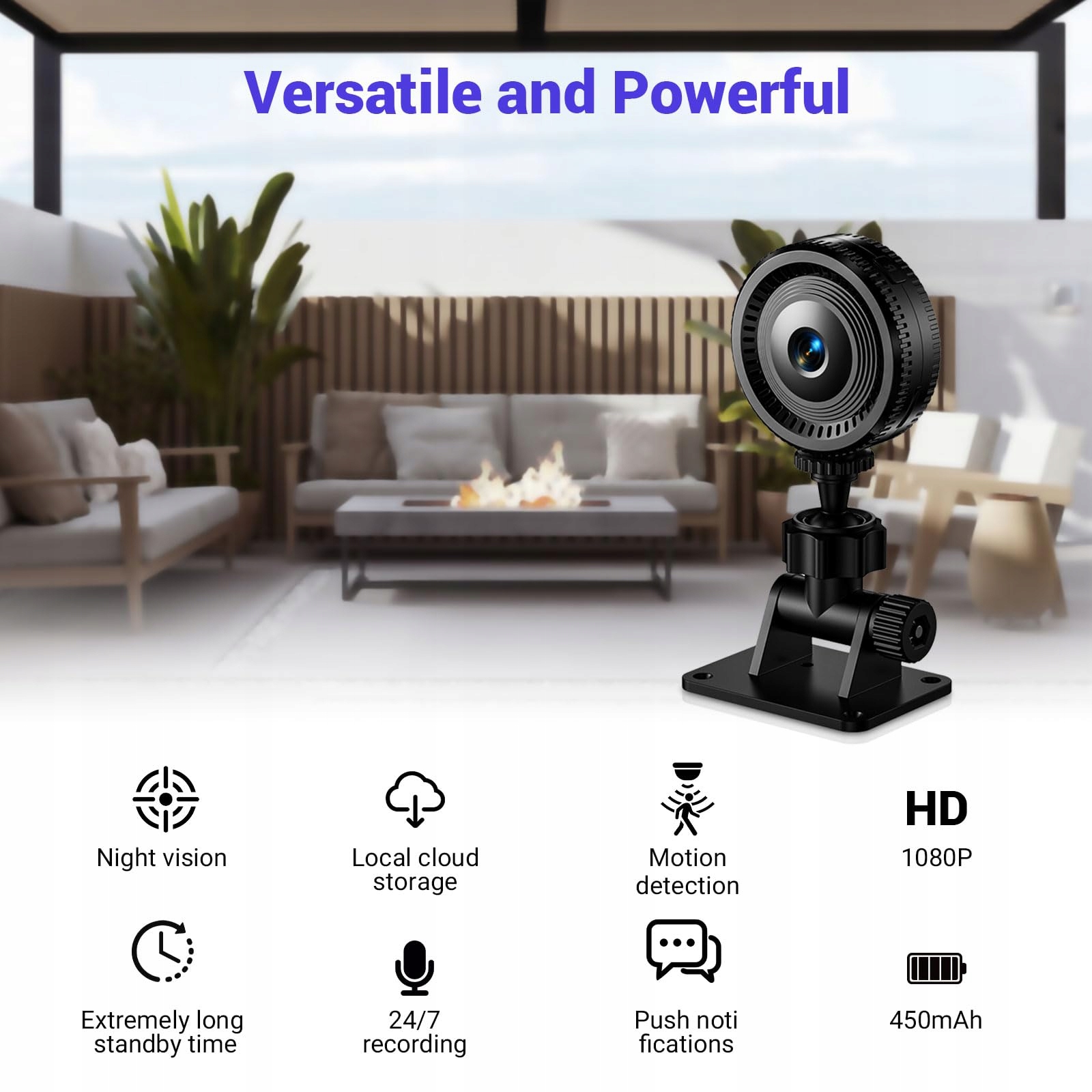 1080P WiFi Mini Kamera Zewnętrzna z Nocnym Widzeniem i Detekcją Ruchu — miniatura 6