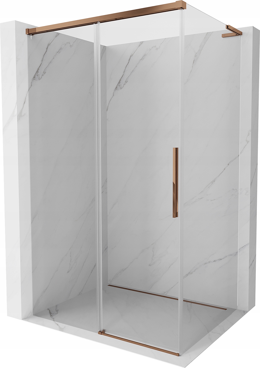 Mexen Rox L Kabina Prysznicowa Rozsuwana 105X85 CM Transparent Różowe Złoto