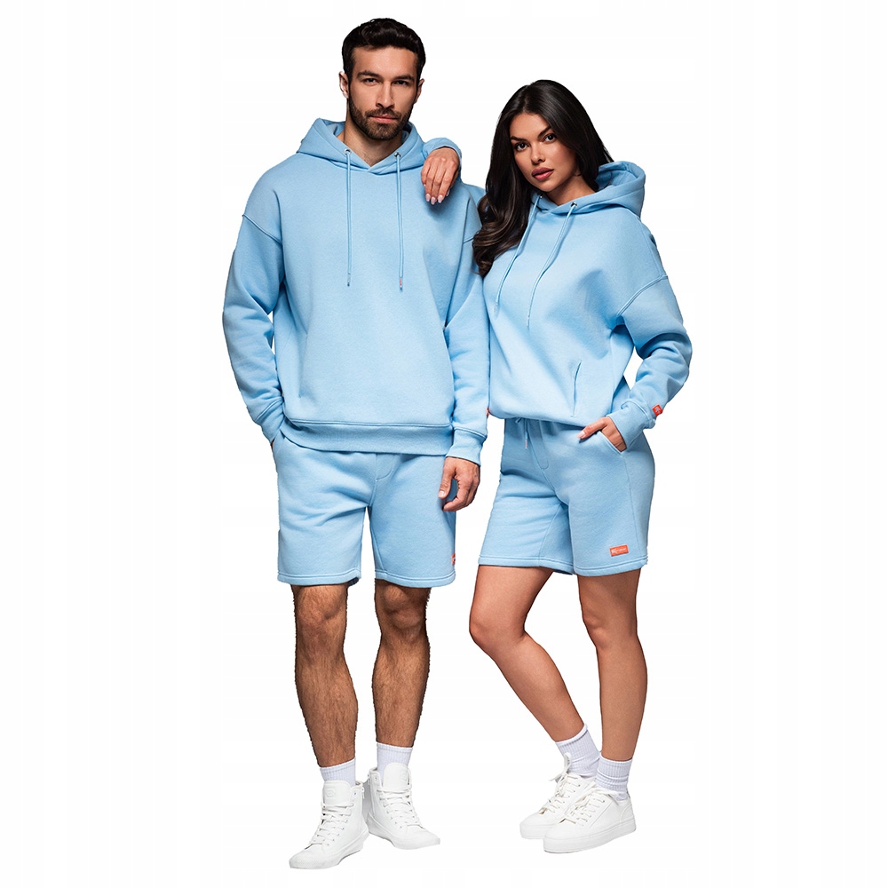 Tepláková souprava pro páry mikina s kapucí a kraťasy modrá Z110 V8 r XL/XXL
