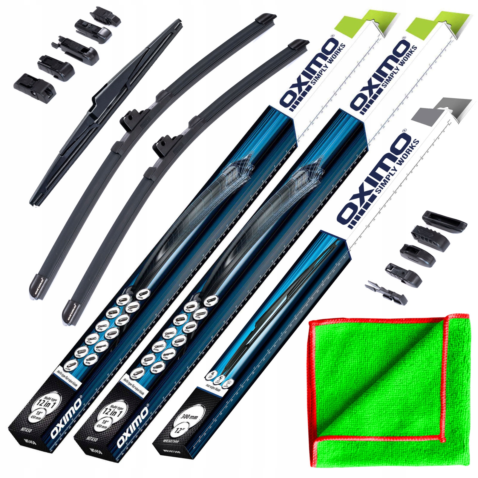 Wycieraczki Przód Tył Płaskie do Kia Niro Suv 1 I De od 2017 do 2022