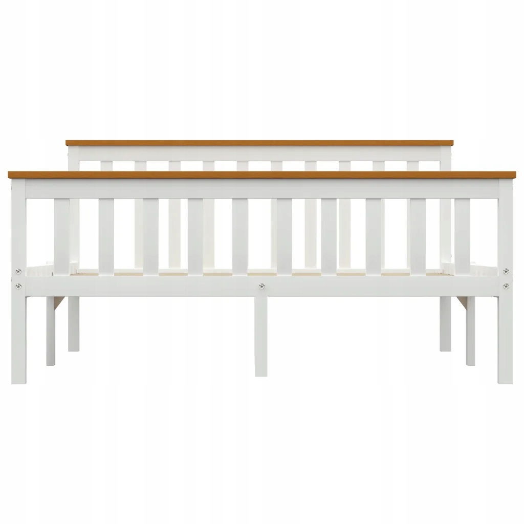 Rama łóżka, biała, lite drewno sosnowe, 140 x Rozmiar (cm) 140x200