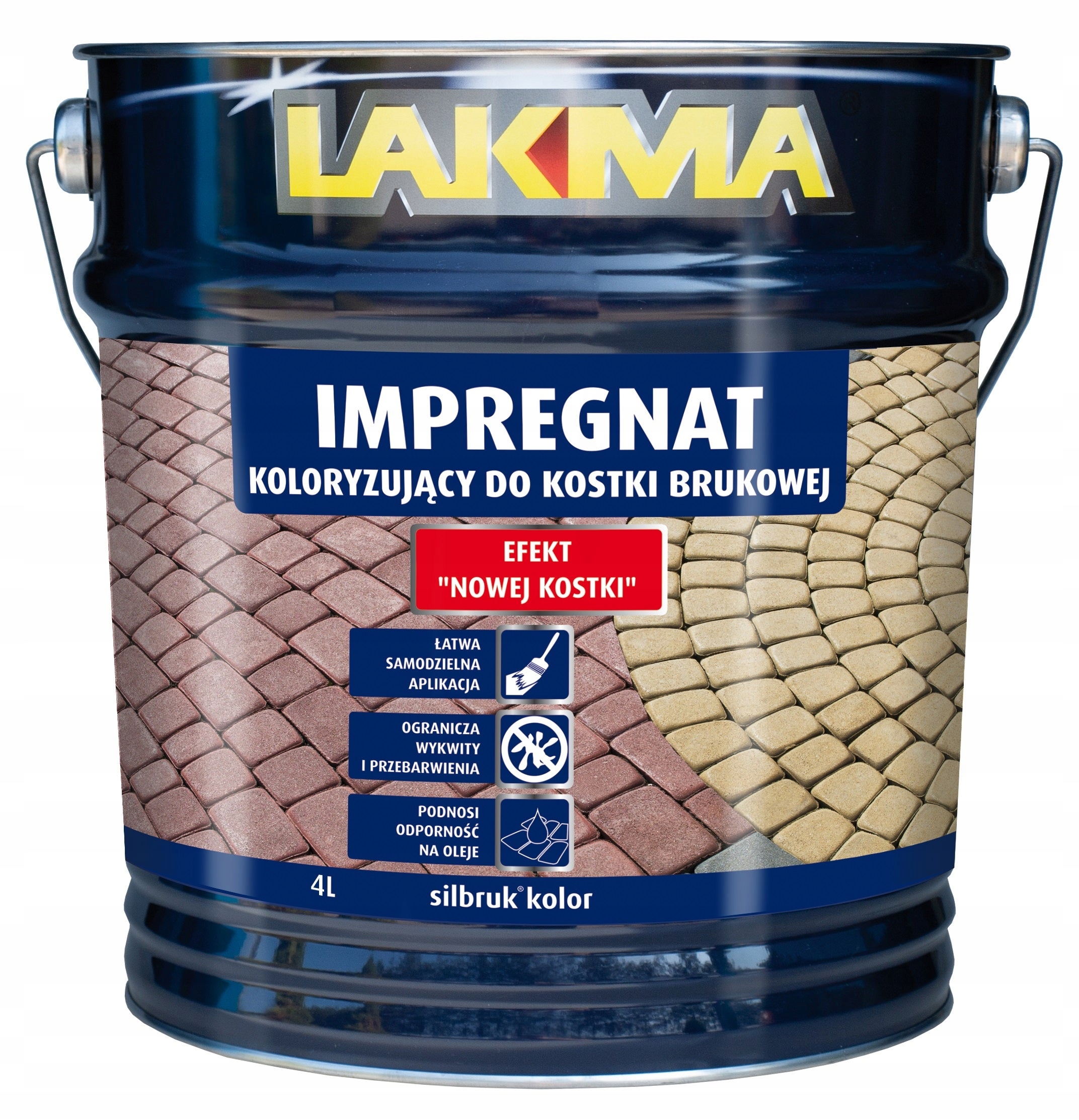 Lakma Silbruk Kolor Impregnat do Kostki Brukowej Odporny Brązowy Ciemny 4L