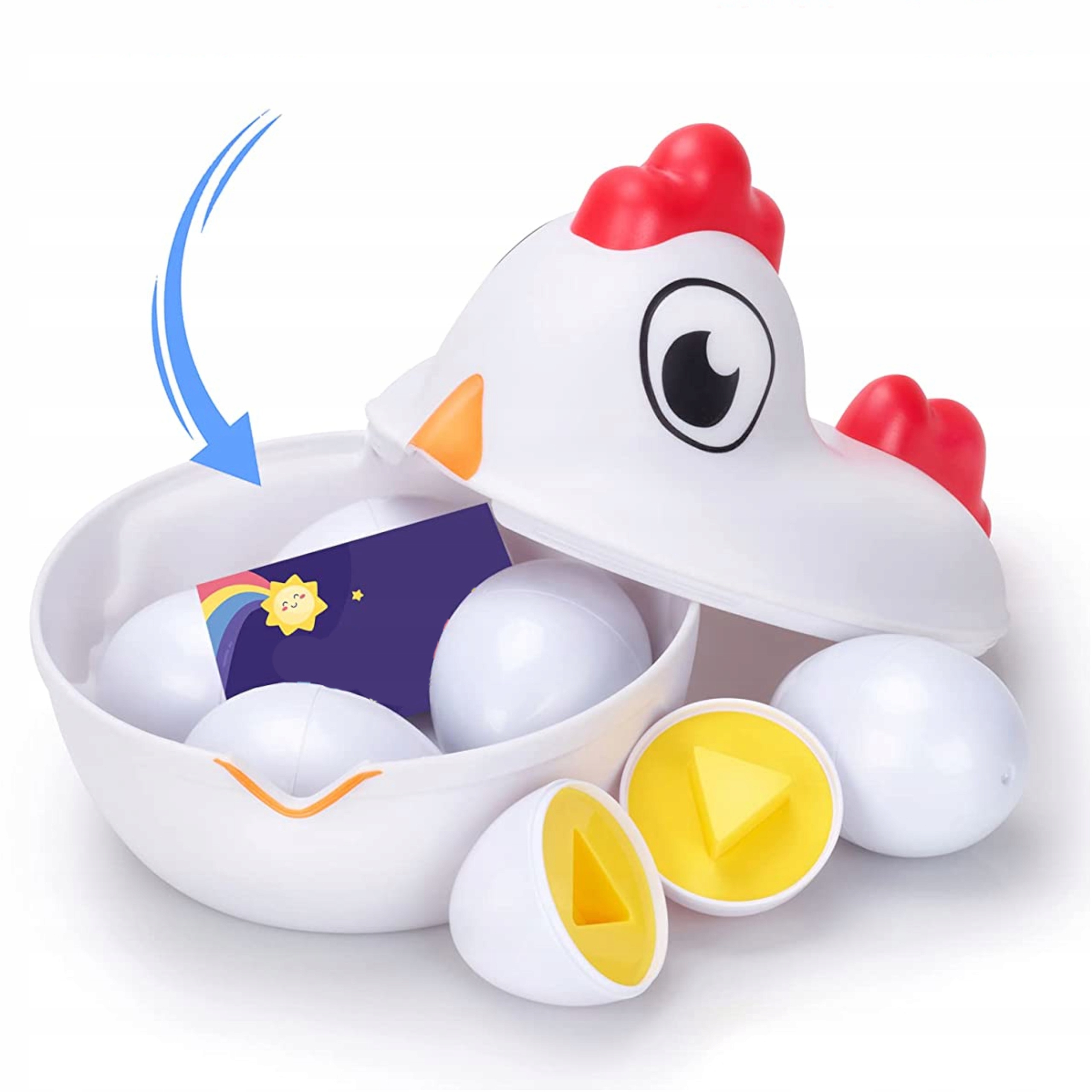 Układanka sorter jajka Montessori kolory DF18 Materiał plastik