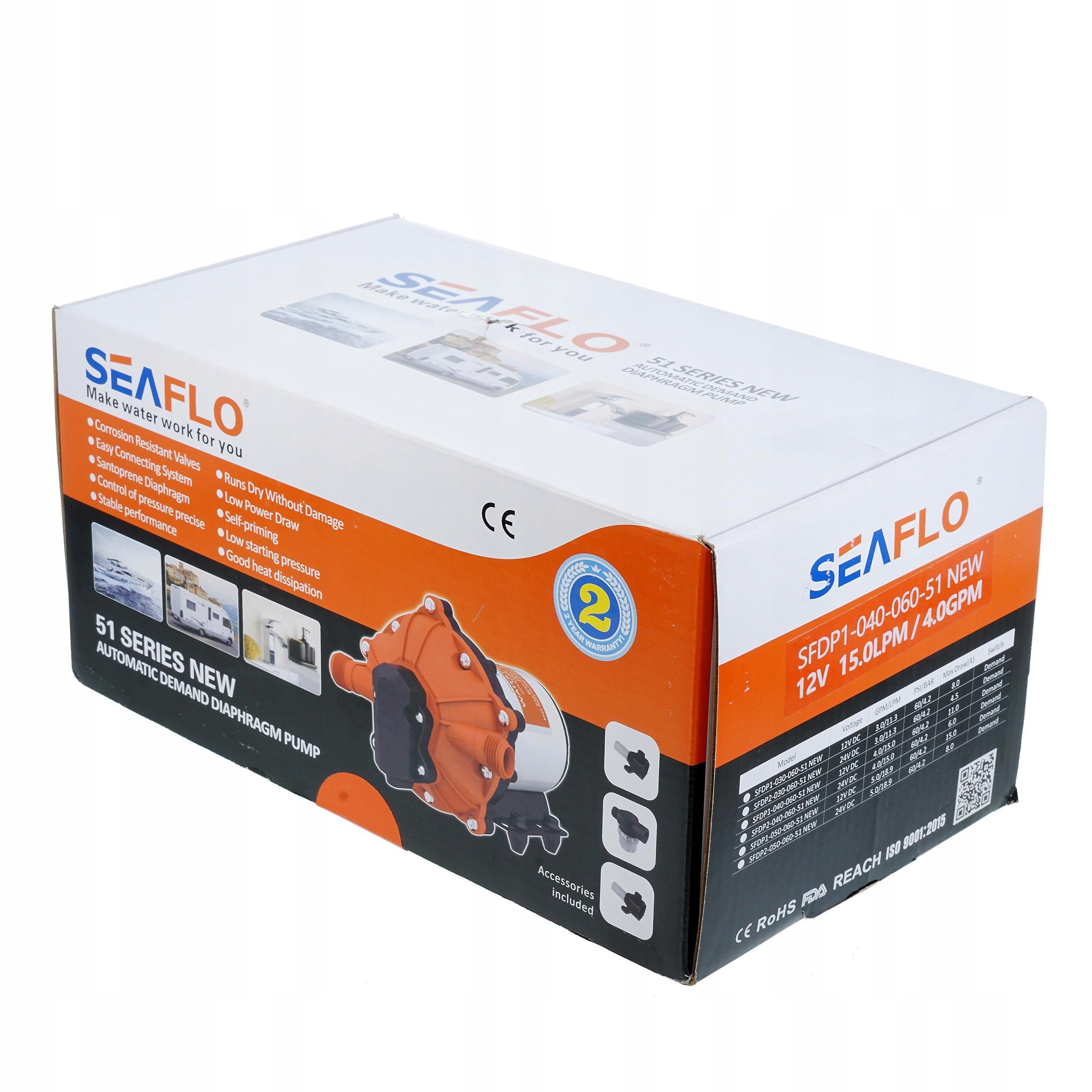 Pompa Wody 12V Cisnieniowa SEAFLO 15 L Weight with packaging 1 kg