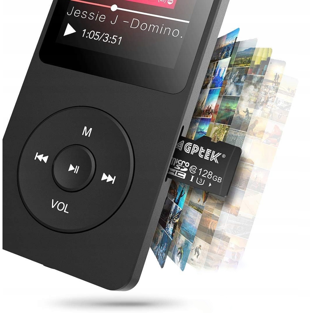 ODTWARZACZ MP3 16GB 1,8 CALA KOLOROWY EKRAN E-BOOK RADIO FM BLUETOOTH 5.0 Głębokość produktu 3.5 cm