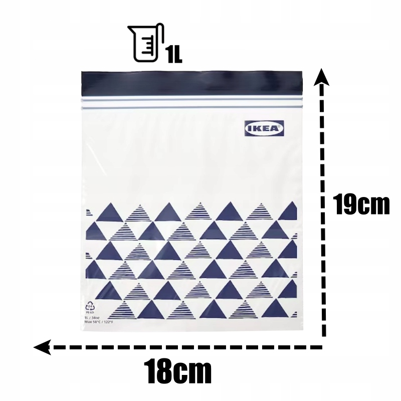 IKEA ISTAD Woreczki Torebki Strunowe Żywność110szt Cechy dodatkowe możliwość mrożenia możliwość mycia w zmywarce