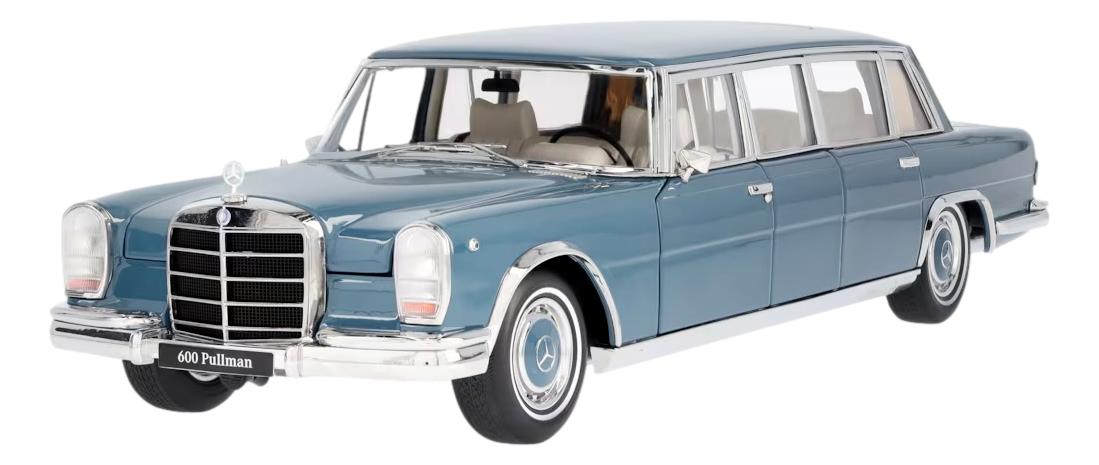 Mercedes Model auta 1:18 W100 600 Pullmann modrý