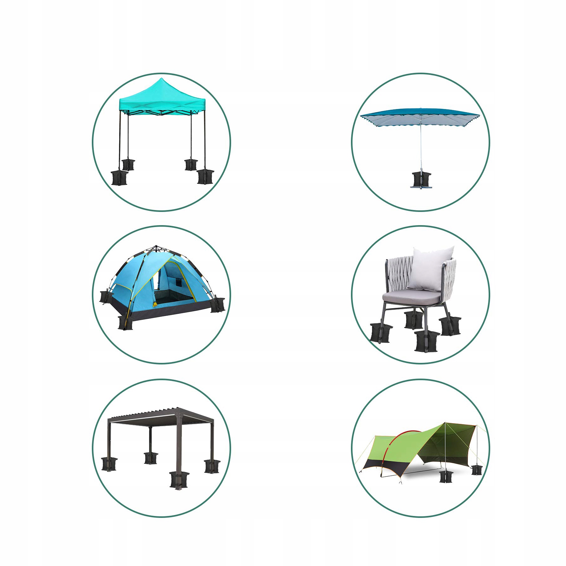 OBCIĄŻENIA PIACH CIĘŻARKI NAMIOTÓW HANDLOWYCH OBWAŻNIK BALAST 4X Wysokość 0.01 m