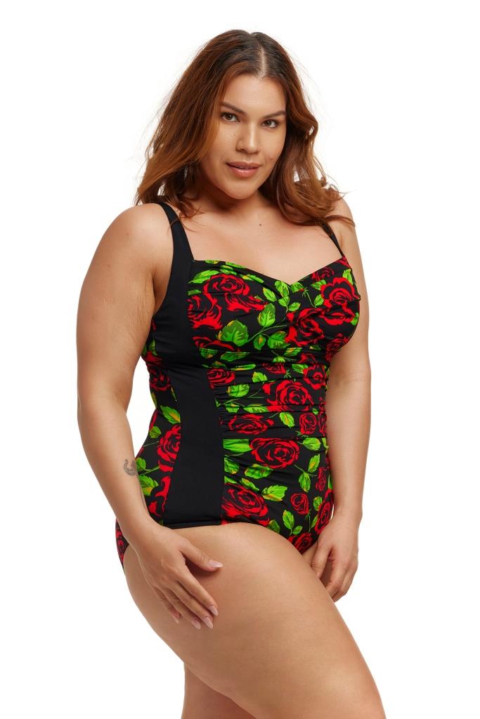 Plavecký oblek s košíčky Funkita Black Rose Ruched 16 (UK38) XL