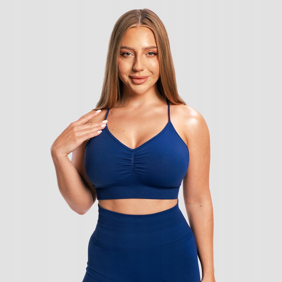 GymBeam Biustonosz sportowy Sculpt Seamless Navy M