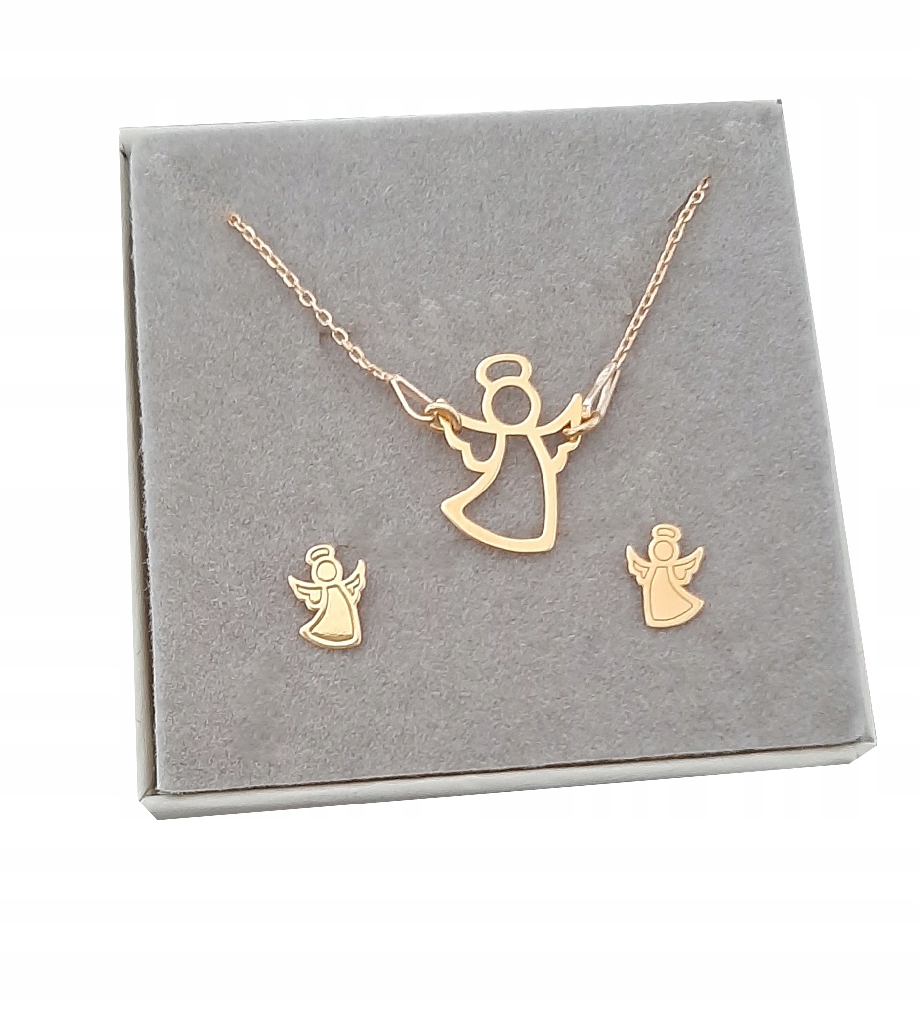 

Złoty komplet Aniołek Anioł Srebro Komunia+ Grawer