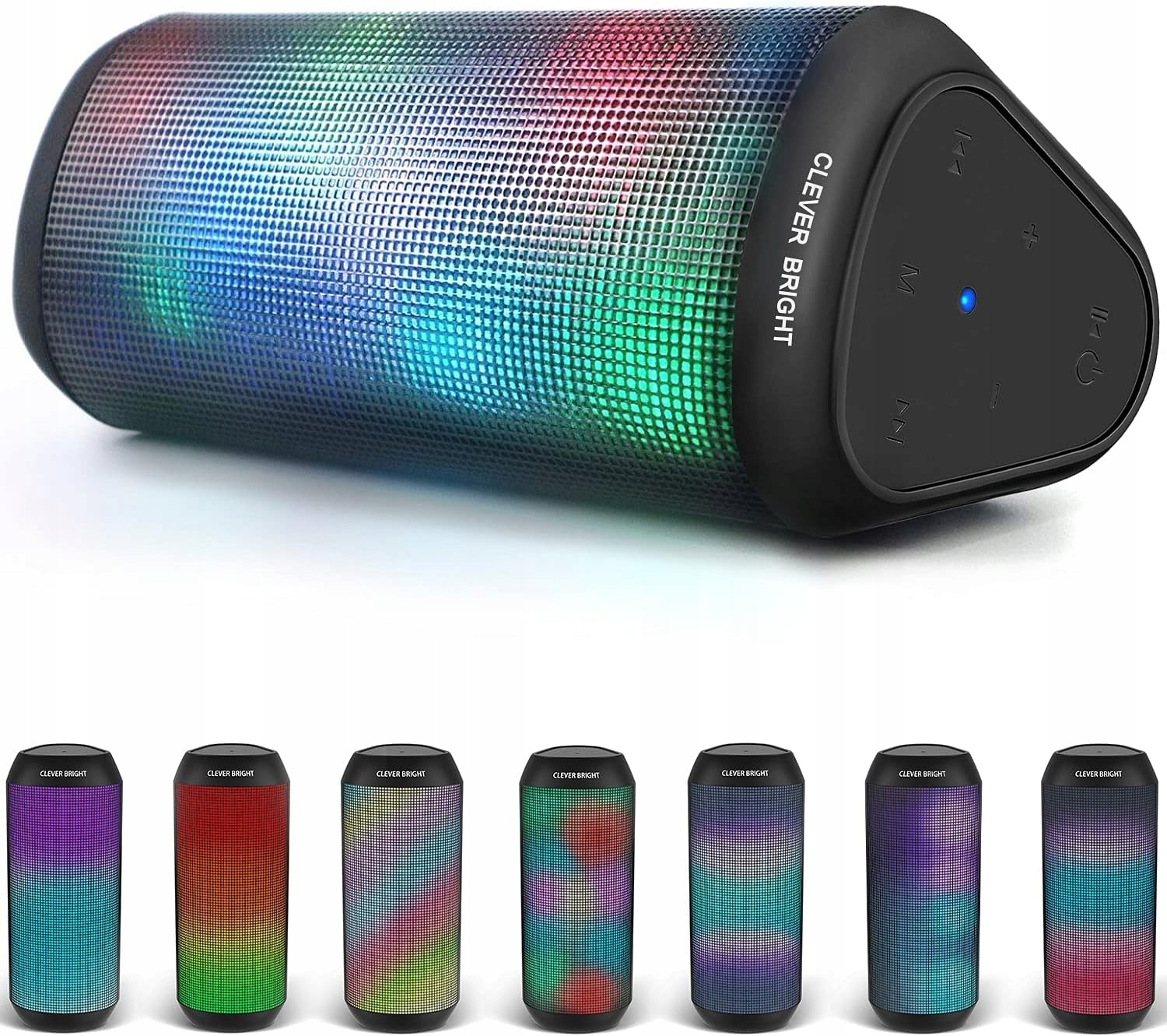 Bezdrátový Reproduktor Clever Bright Rgb Led Dynamický Bluetooth 5.0 Aux