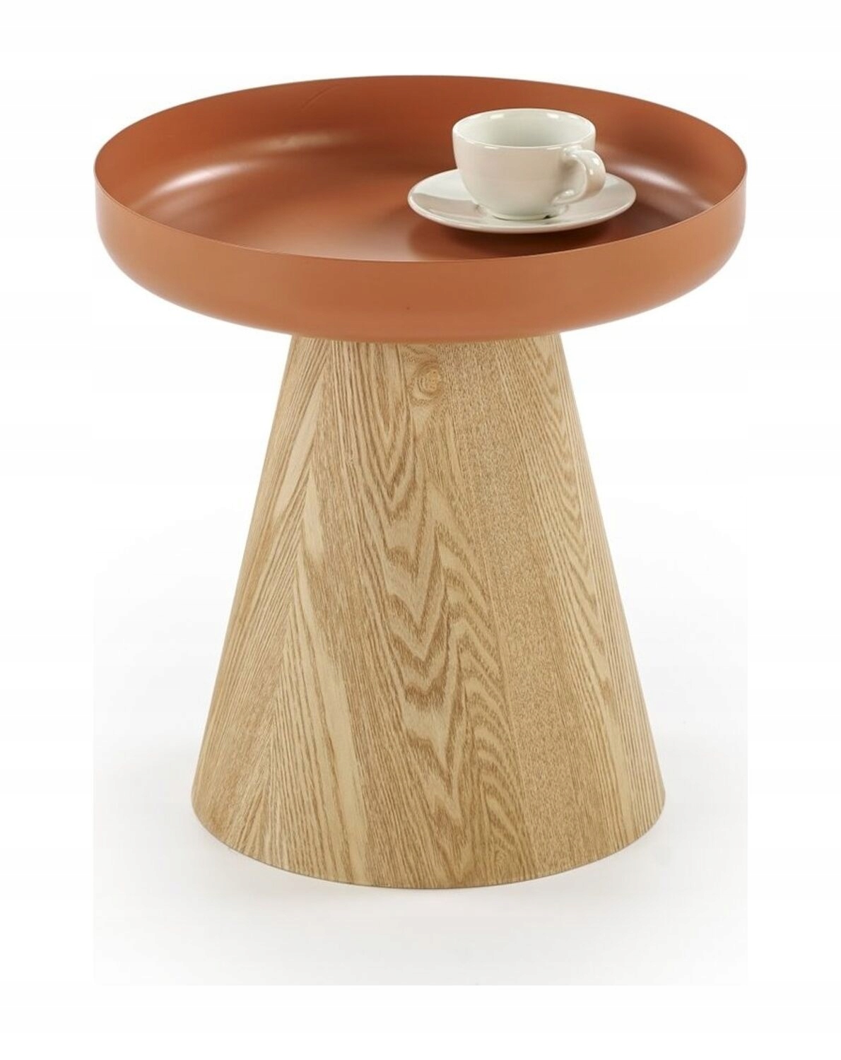 Malá okrúhla lavica Gina Halmar, škoricová farba, hnedá