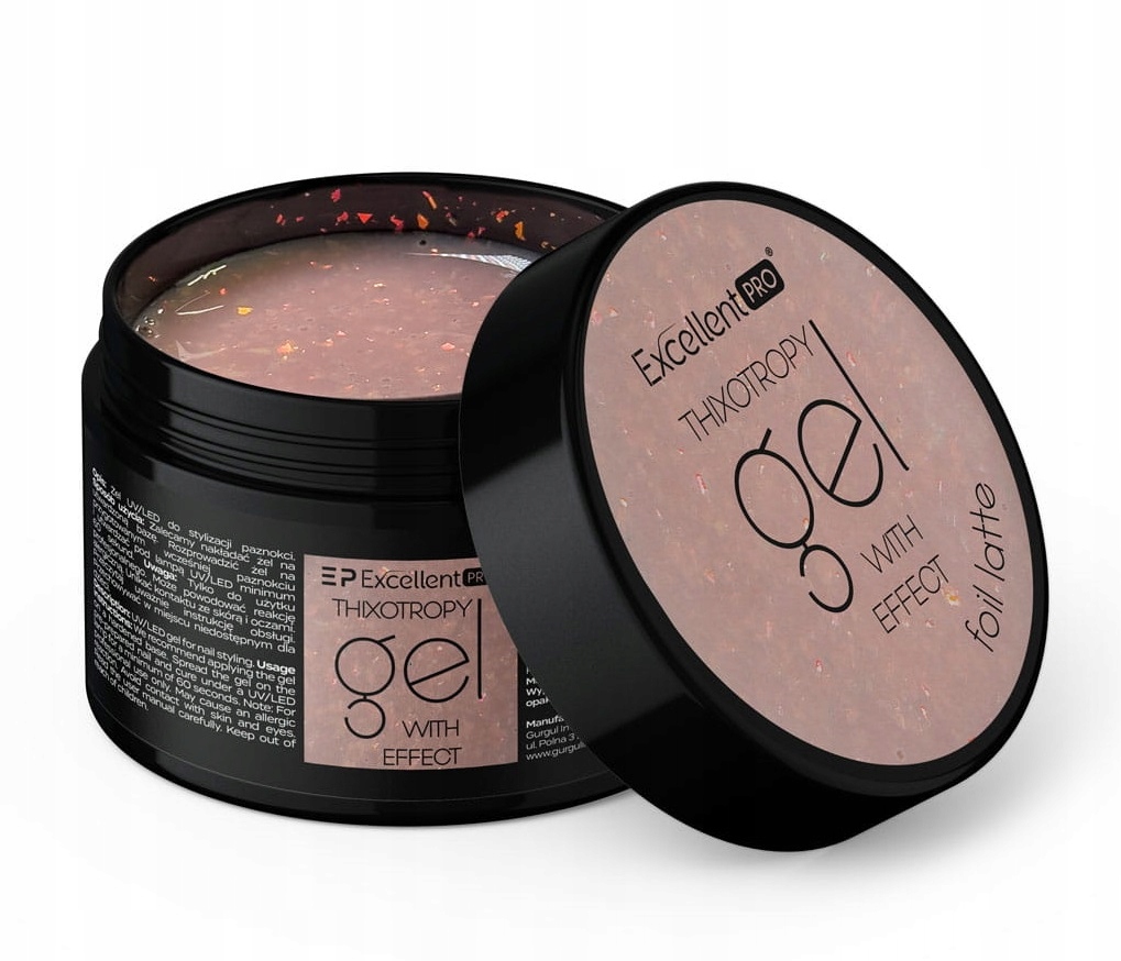 Excellent Pro Thixotropy Gel With Effect stavební gel 15g Foil Latte 1 ks
