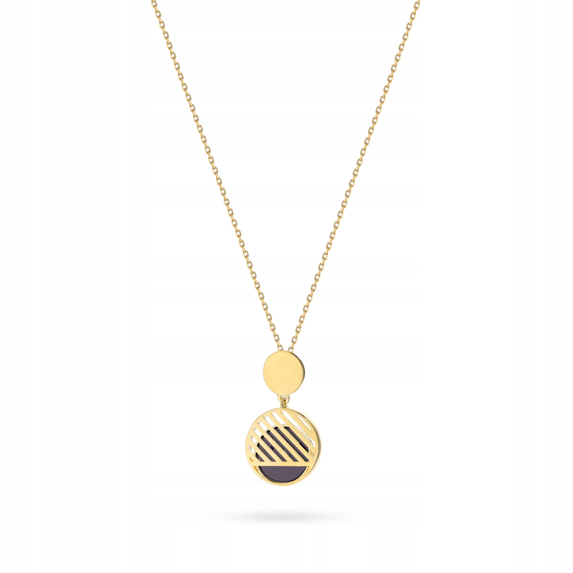 Zlatý Náhrdelník Řetízek Dámský pr. 585 Oboustranný přívěsek Kolečko 14k