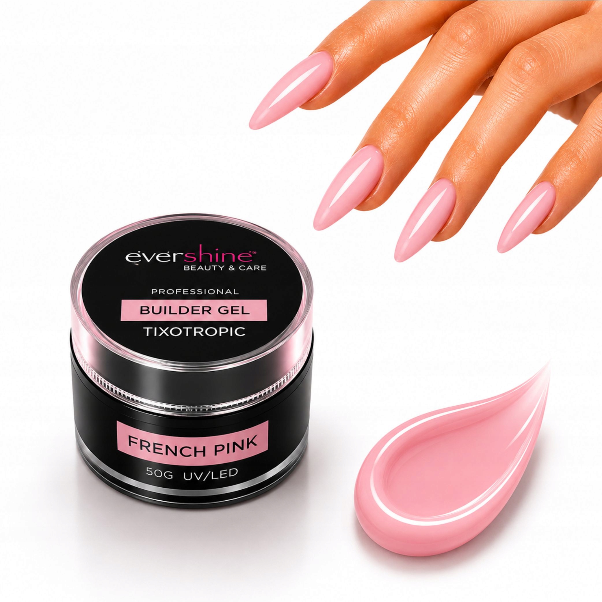 Stavební Gel s tixotropií French Pink 50 g Uv/led Tixo Builder na nehty