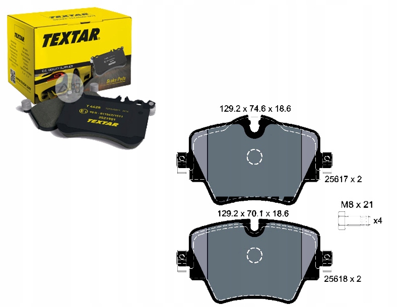 Brzdové Destičky Bmw Přední 2 X1 1,5-2,0 14 Textar