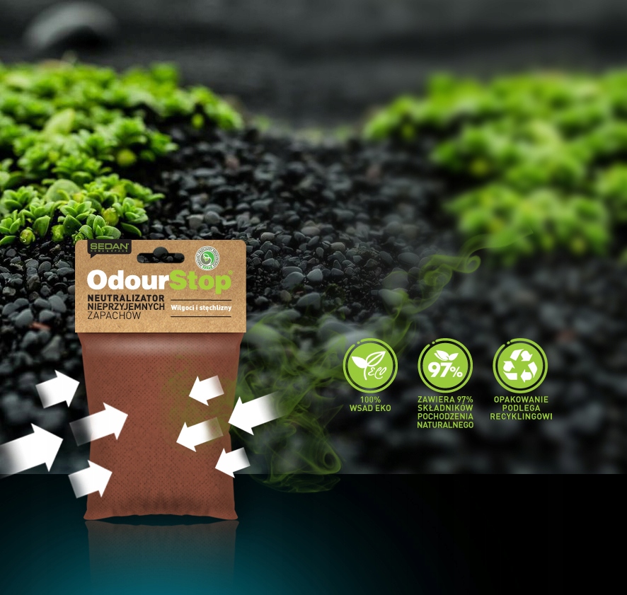 Skuteczny pochłaniacz zapachów OdourStop 500g PRODUKT POLSKI Rodzaj saszetka