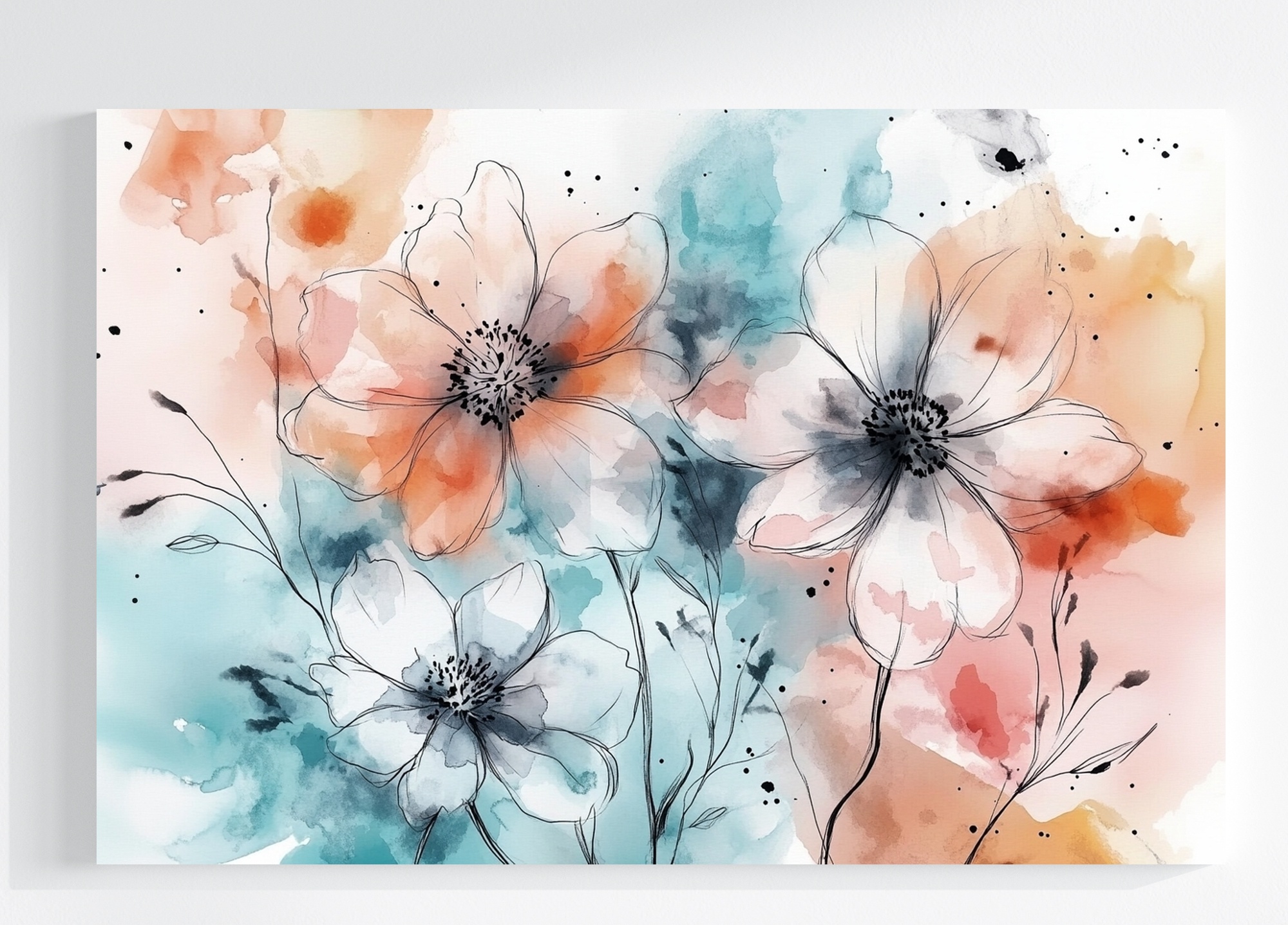 Obraz Na Plátně Canvas Grafika Kresba Příroda Květiny Jaro Léto 120x80