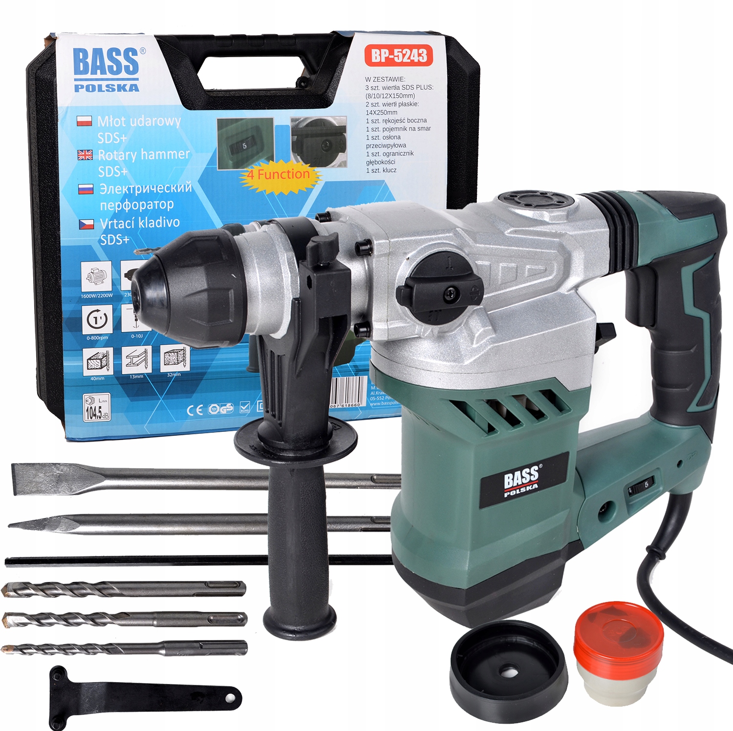 Młotowiertarka Młot Udarowy Sds Plus Wiertła Dłuta 2200 W