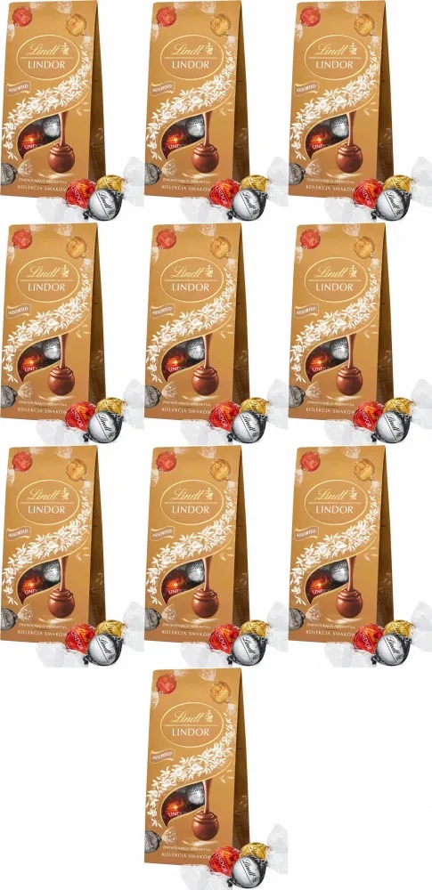 Lindt Lindor Praliny Assorted czekoladowe z nadzieniem 100g x10