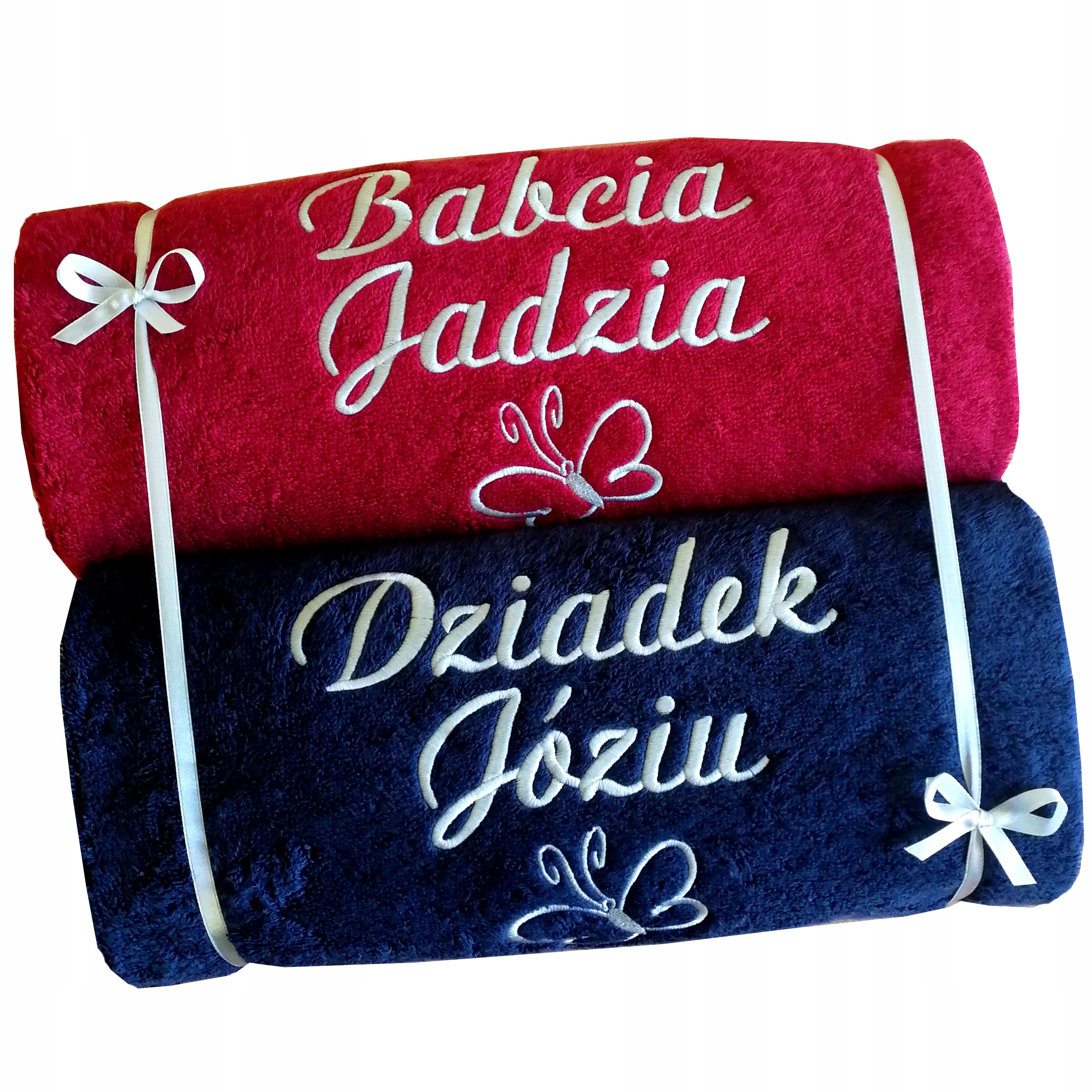 Dárek Den Babičky A Dědečka komplet sada ručníků s Nápisem výšivka jméno