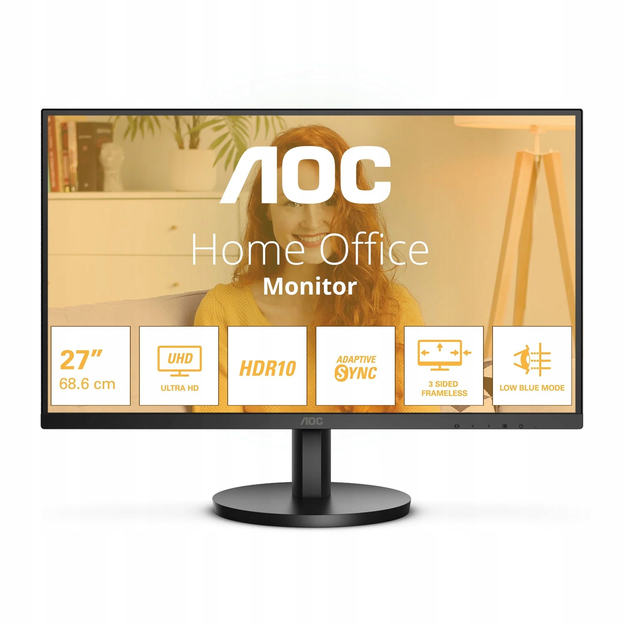 Aoc/ U27B3M/ 27"/ Va/ 4K Uhd/ 60Hz/ 4ms/ Black/ 3R U27B3M