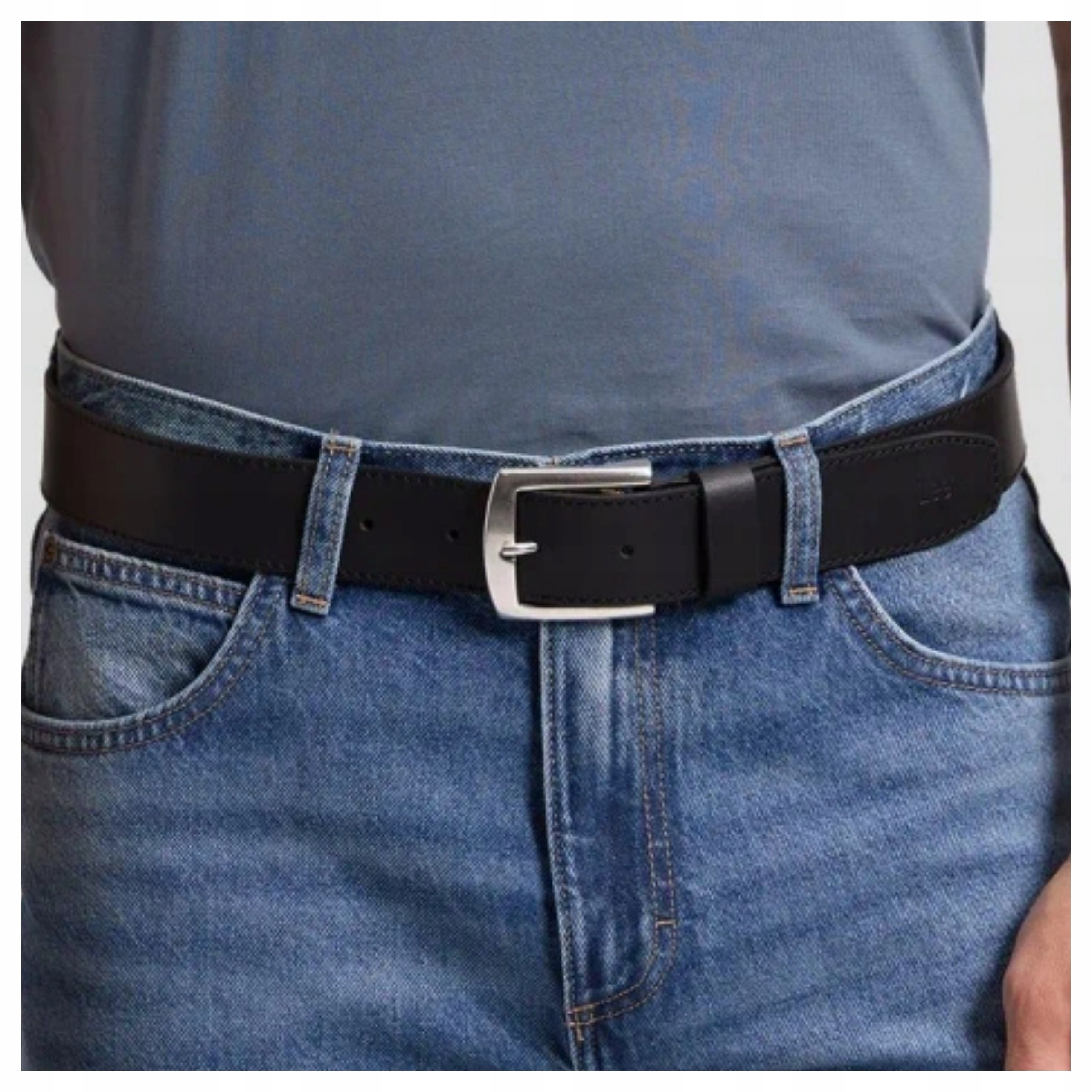 Pánský pásek Lee Belt Black černý kožený 90