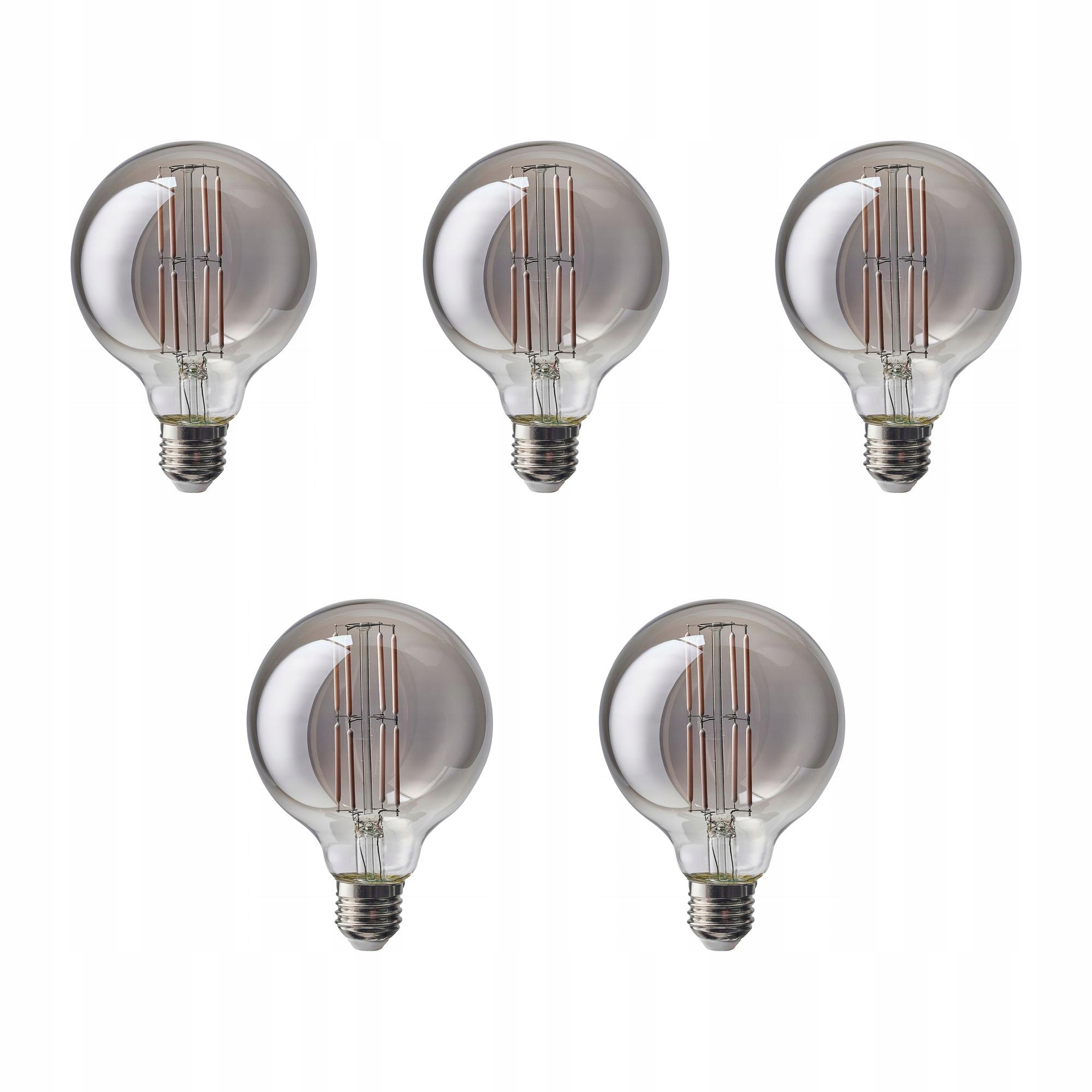 5 ks Led žárovka E27 150 lumenů šedé sklo 95 mm Molnart