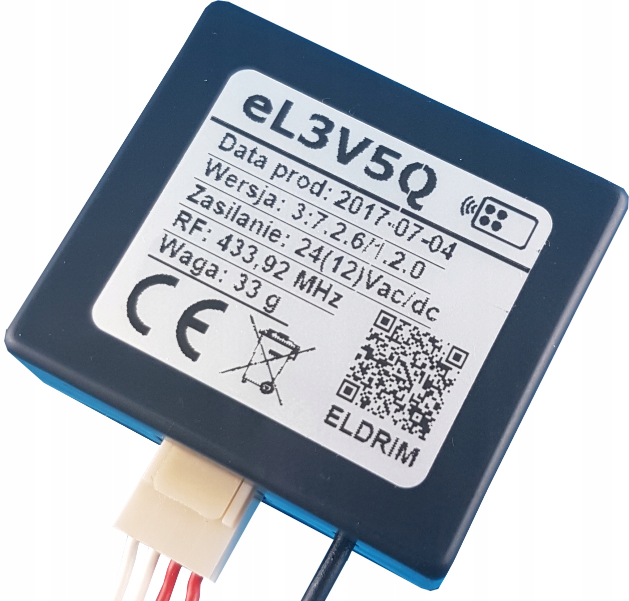 eL3V5Q-Přijímač 1-kan., 64 ovladače. Eldrim Wiśniowski 433MHz