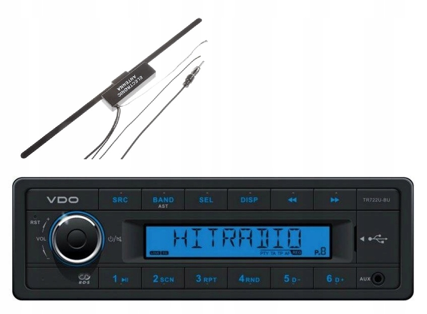 Vdo TR722U-BU Autorádio 24V pre Tir a MP3 Usb Aux +++ Anténa