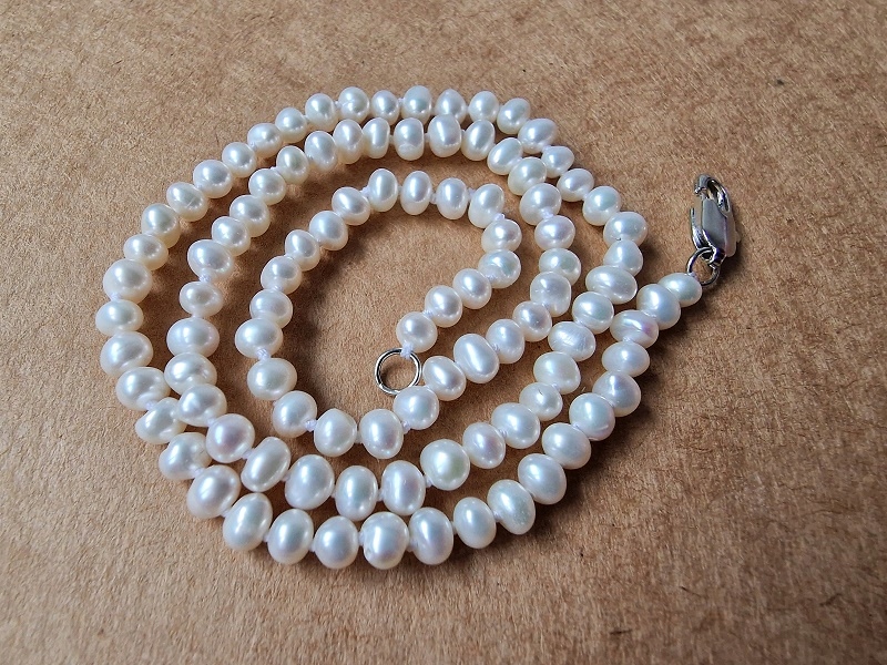 Přírodní Perly, Bílý Náhrdelník, Etno Art