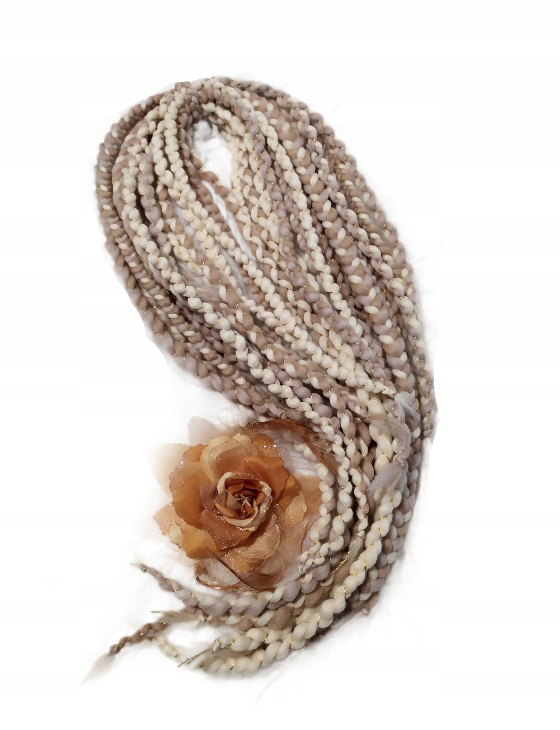 Opakovaně Použitelné vlněné copánky, béžové blond, Béžová Fantazie, 10 kusů