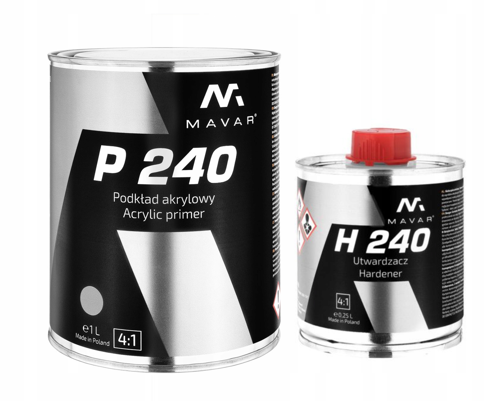 Mavar P240 Podkład akrylowy wypełniający 4:1 Mokro na mokro 1,25L Szary