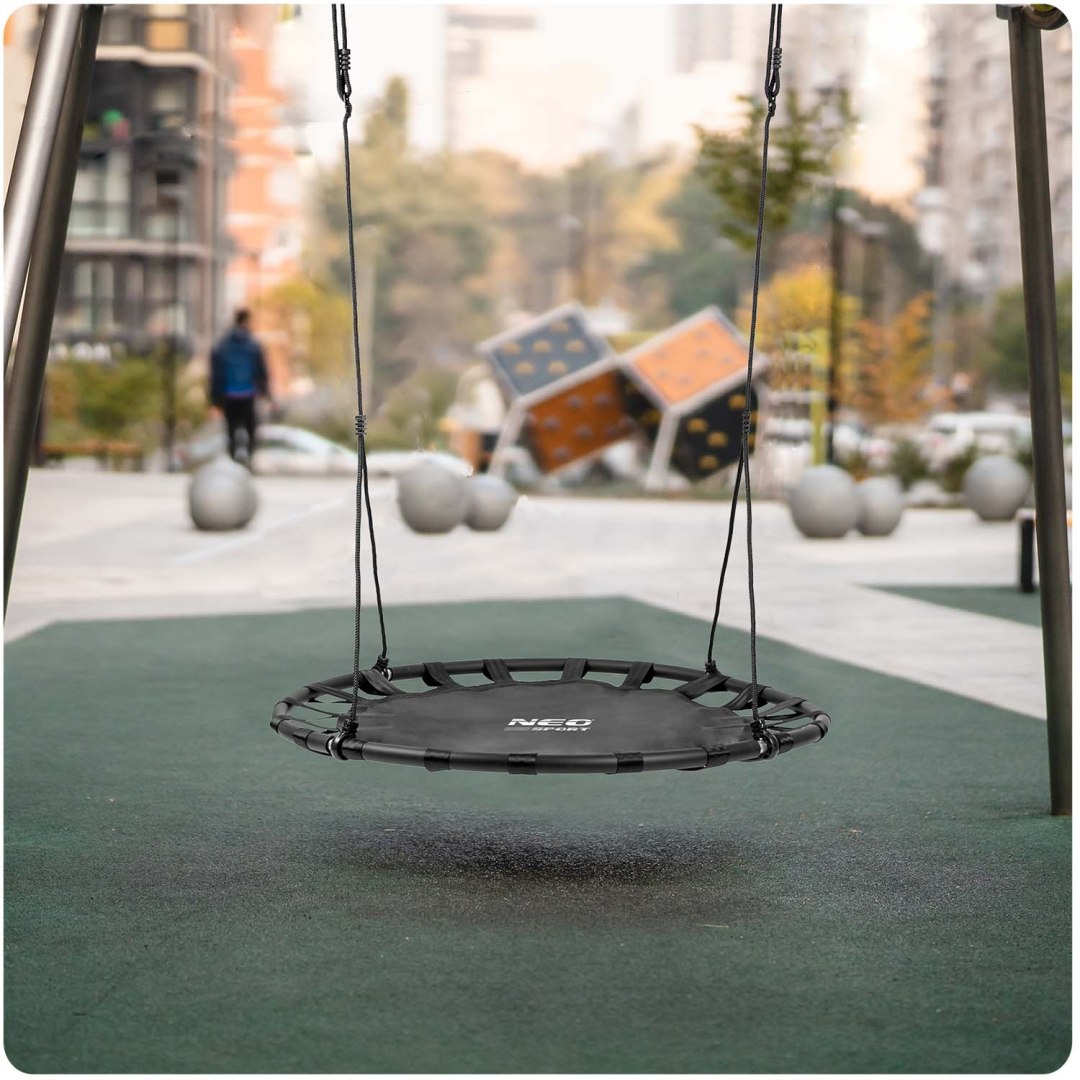 Huśtawka bocianie gniazdo SWINGO XXL 120 cm czarna Wiek dziecka 3 lata +